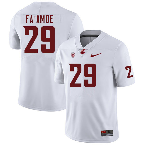 Washington State Cougars #29 Fa'alili Fa'amoe College Football Jerseys Sale-White